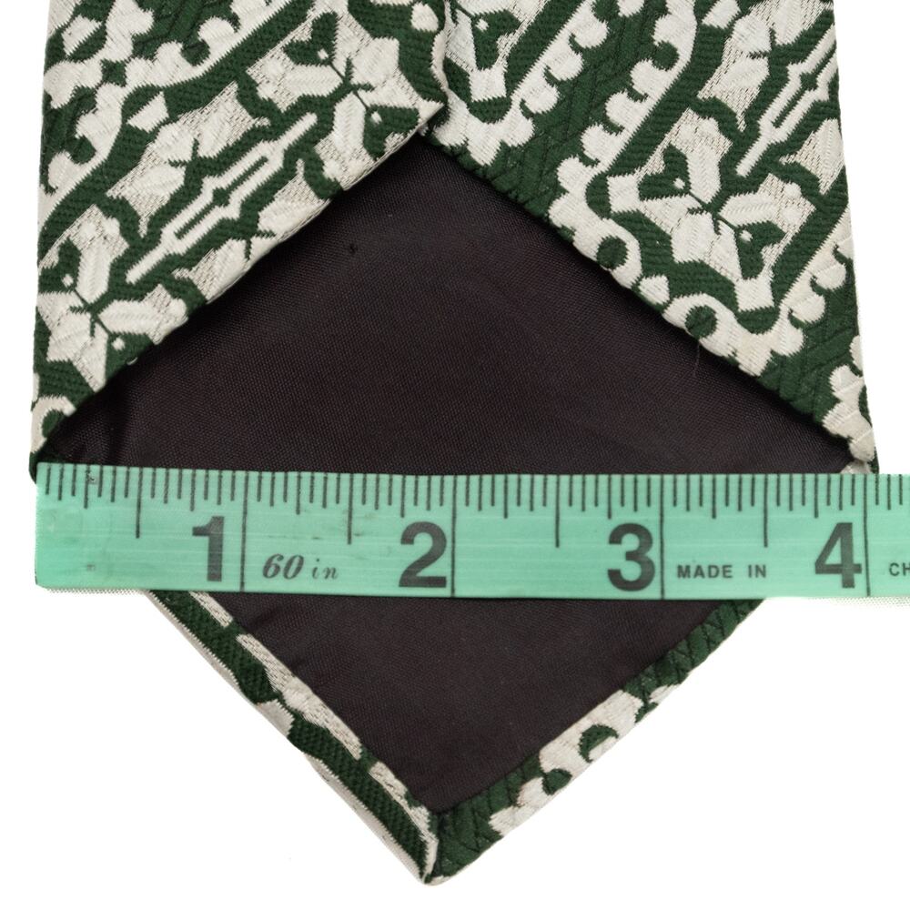 Vintage Retro Green White 60's 70's Necktie Neck Tie - Picture 5 of 8